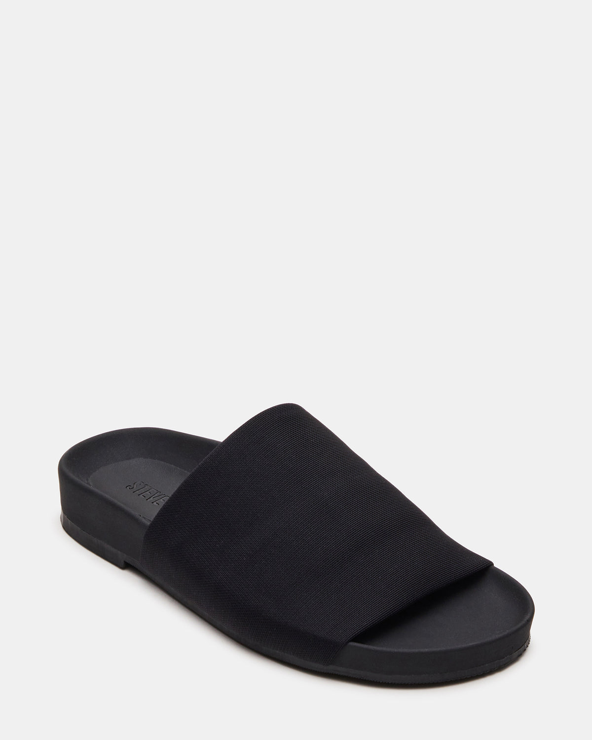 SANSA Black Flatform Footbed Slide Women's Sandal - Steve Madden