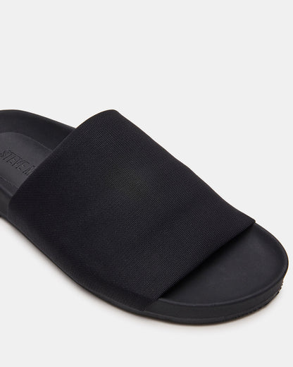 SANSA Black Flatform Footbed Slide Women's Sandal - Steve Madden