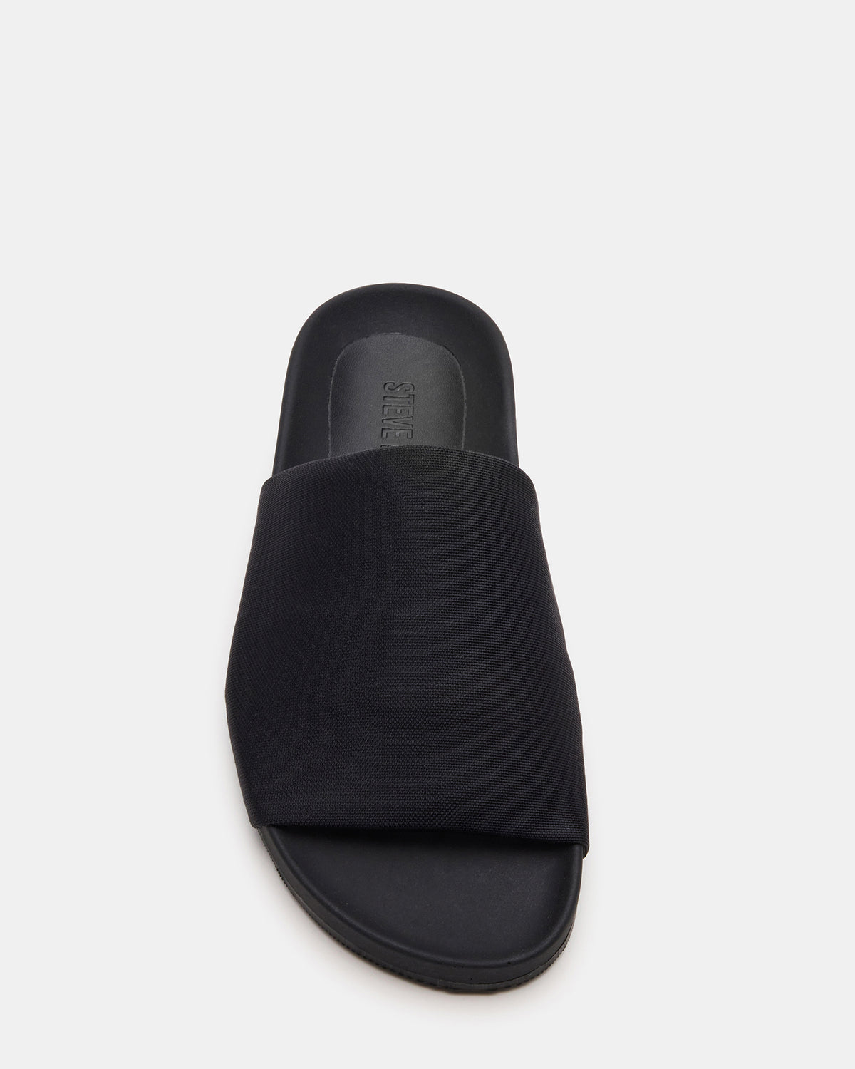 SANSA Black Flatform Footbed Slide Women's Sandal - Steve Madden