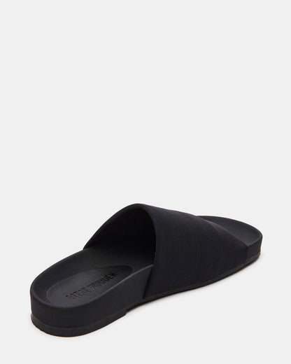SANSA Black Flatform Footbed Slide Women's Sandal - Steve Madden