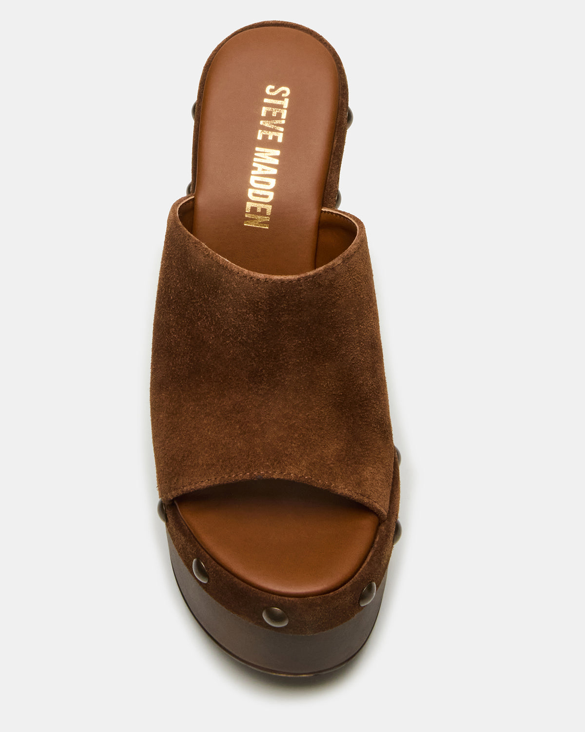 JOVIE Chestnut Suede Platform Studded Wedge Women's Sandal - Steve Madden