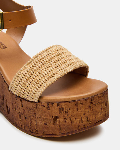 CABERNET Raffia Women's Platform Wedge Sandal - Steve Madden