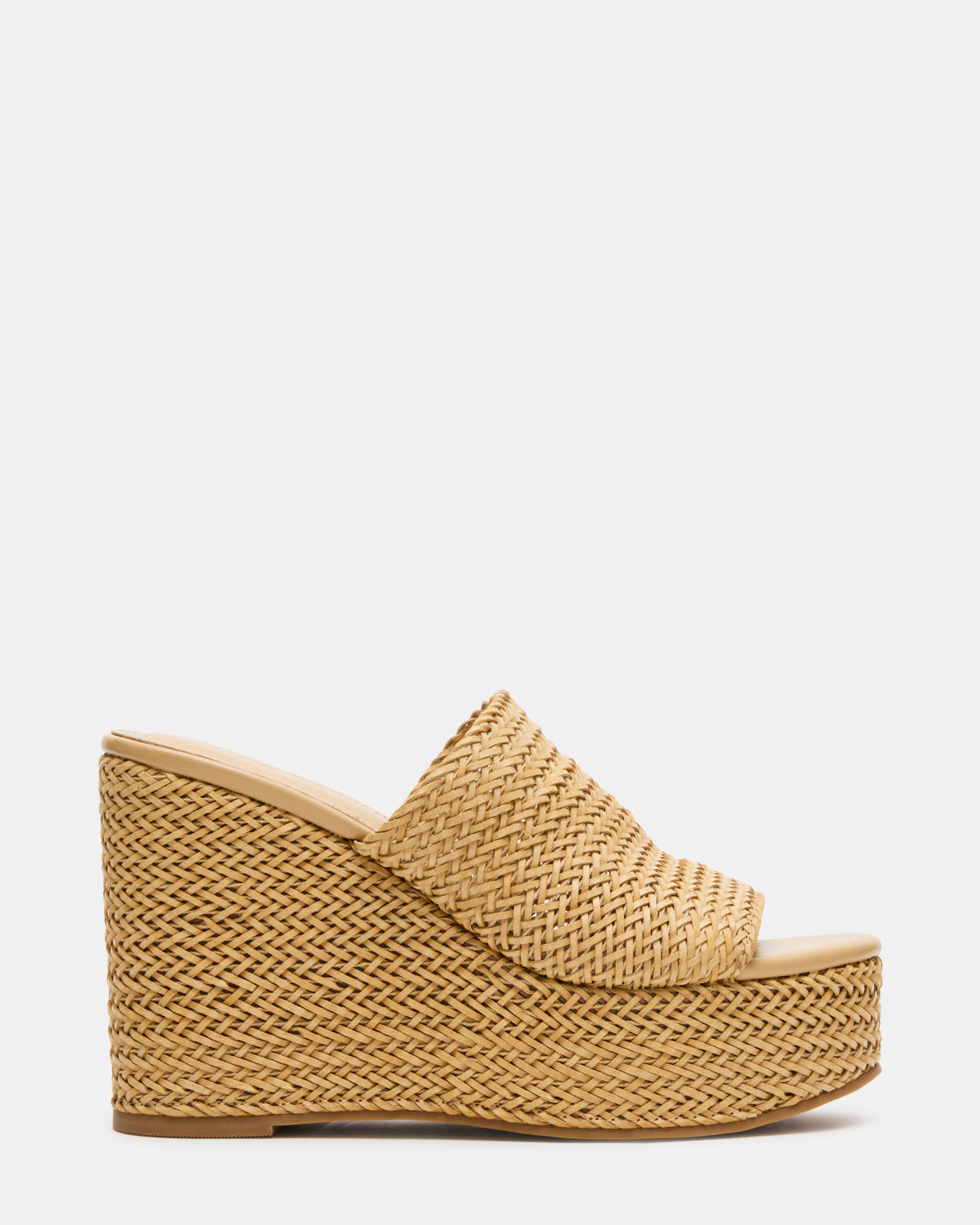 CASSI Natural Platform Raffia Wedge Women's Sandal - Steve Madden