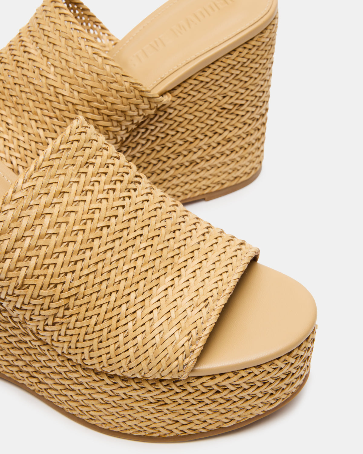 CASSI Natural Platform Raffia Wedge Women's Sandal - Steve Madden