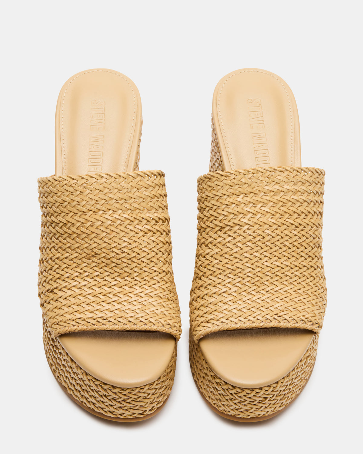 CASSI Natural Platform Raffia Wedge Women's Sandal - Steve Madden