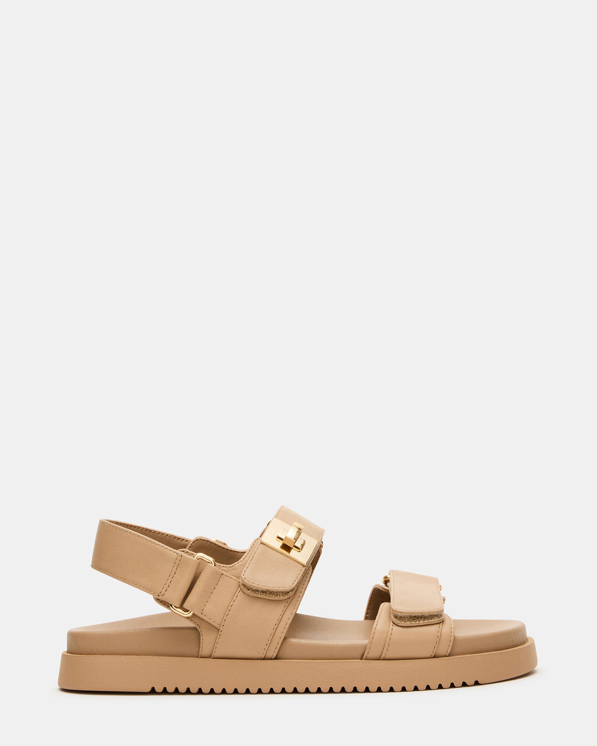MONA Beige Leather Flatform Women's Sandal - Steve Madden