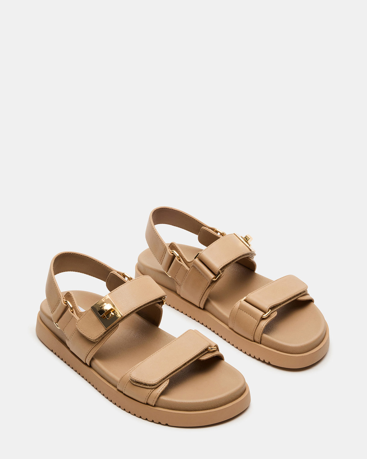 MONA Beige Leather Flatform Women's Sandal - Steve Madden