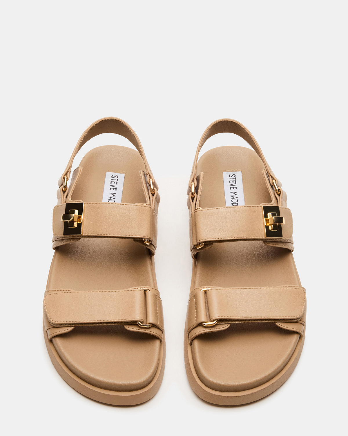 MONA Beige Leather Flatform Women's Sandal - Steve Madden