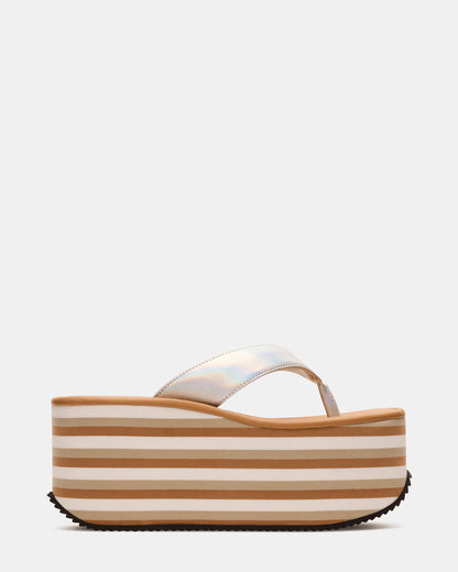 SEVILLA Natural Multi Thong Platform Chunky Flatform Square-Toe Women's Sandal - Steve Madden