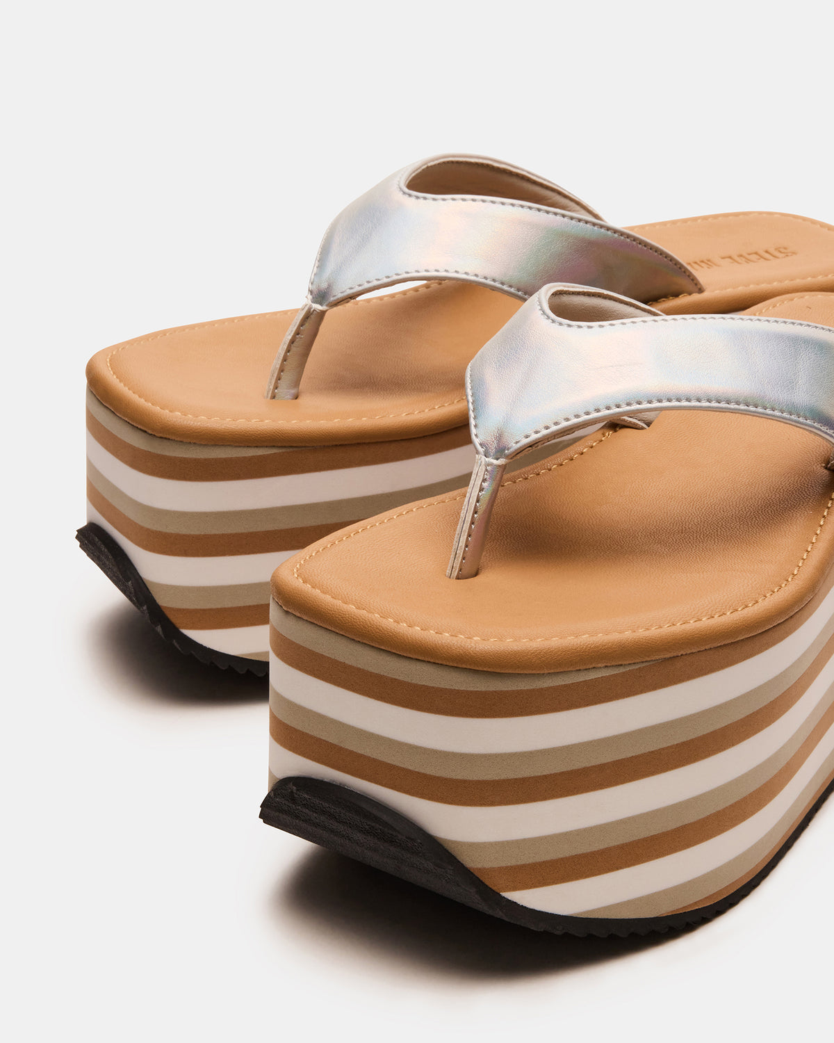 SEVILLA Natural Multi Thong Platform Chunky Flatform Square-Toe Women's Sandal - Steve Madden