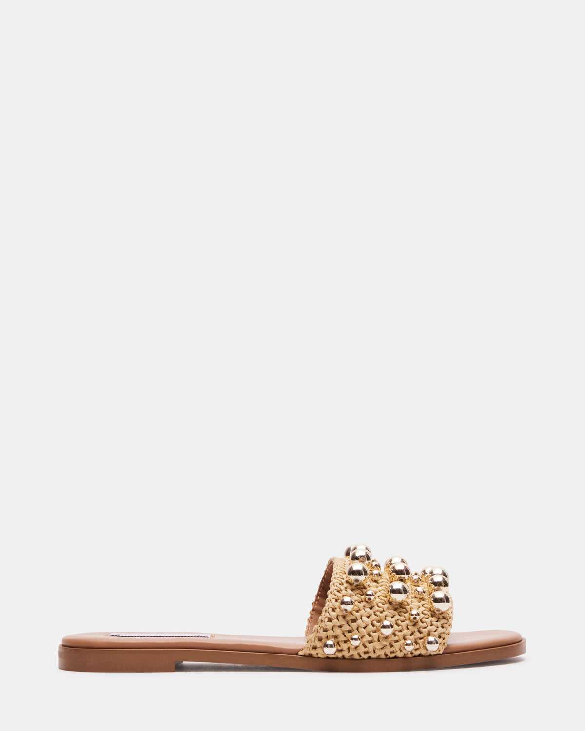 KEELY Natural Raffia Women's Studded Slides - Steve Madden