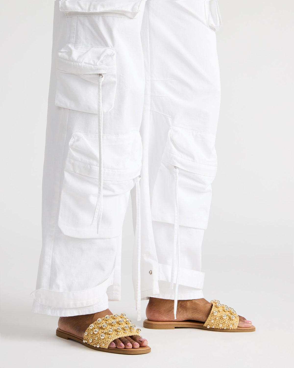 KEELY Natural Raffia Women's Studded Slides - Steve Madden