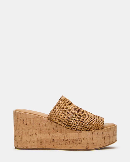 COASTAL Raffia Platform Wedge Mule Women's Sandal - Steve Madden