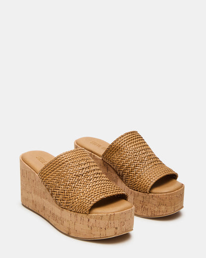 COASTAL Raffia Platform Wedge Mule Women's Sandal - Steve Madden