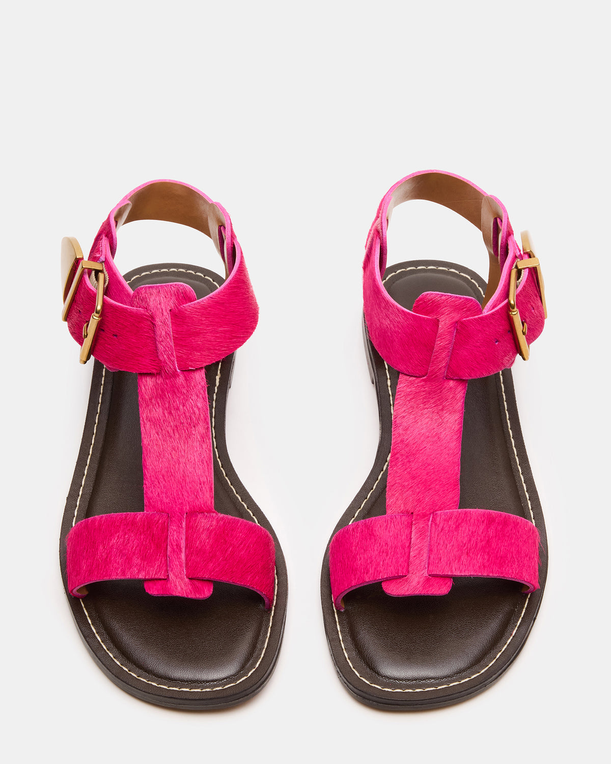 BRAZINN Hot Pink Strappy Flat Sandal Women's Sandal - Steve Madden