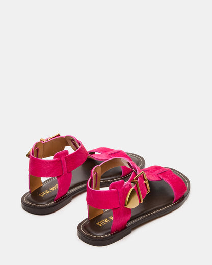 BRAZINN Hot Pink Strappy Flat Sandal Women's Sandal - Steve Madden