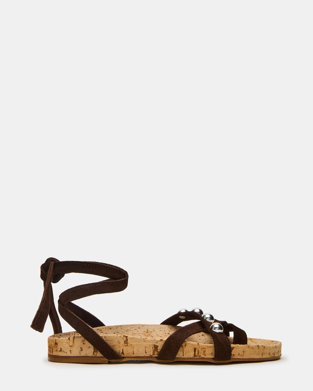 KELSO Brown Suede Flatform Strappy Studded Women's Sandal - Steve Madden