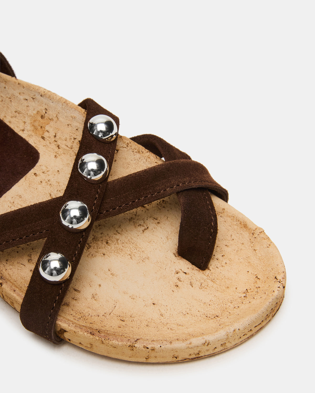 KELSO Brown Suede Flatform Strappy Studded Women's Sandal - Steve Madden