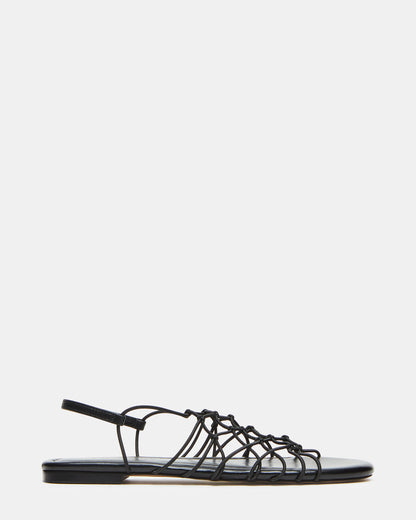 LIBRA Black Women's Strappy Flat Sandal - Steve Madden