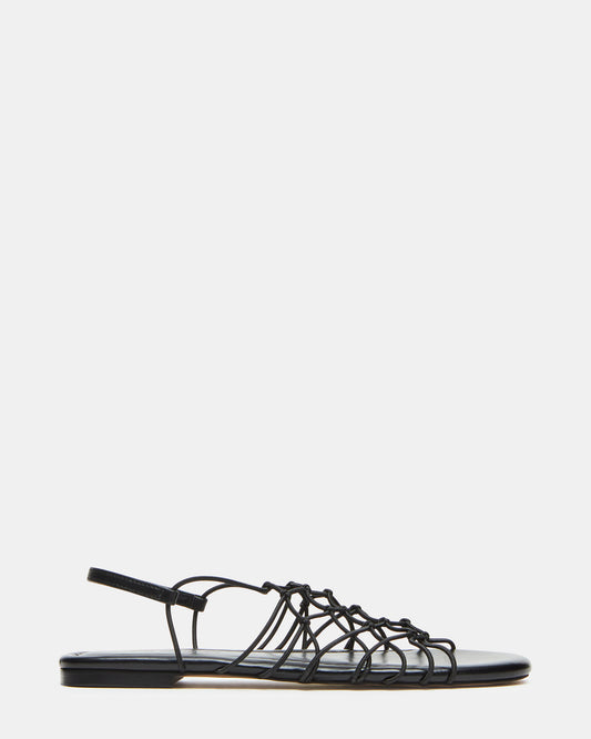 LIBRA Black Women's Strappy Flat Sandal - Steve Madden