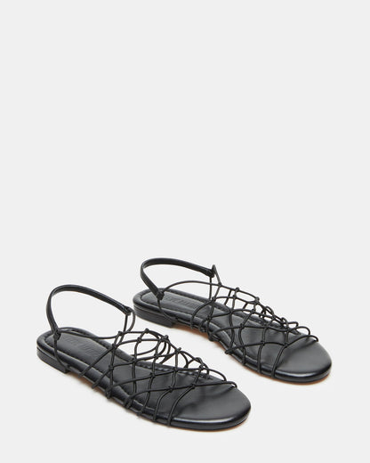 LIBRA Black Women's Strappy Flat Sandal - Steve Madden