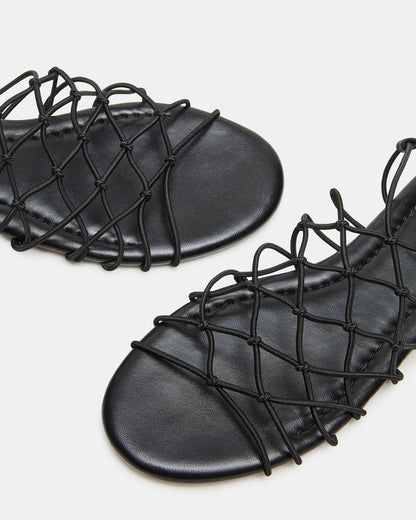 LIBRA Black Women's Strappy Flat Sandal - Steve Madden