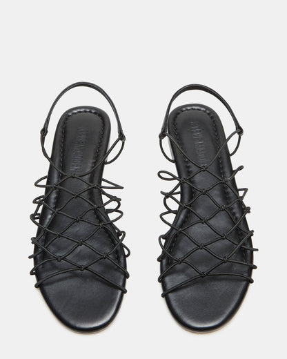 LIBRA Black Women's Strappy Flat Sandal - Steve Madden