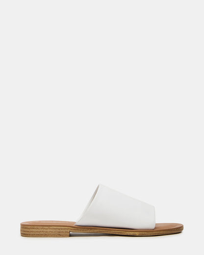 KIPP White Leather Slide Women's Sandal - Steve Madden