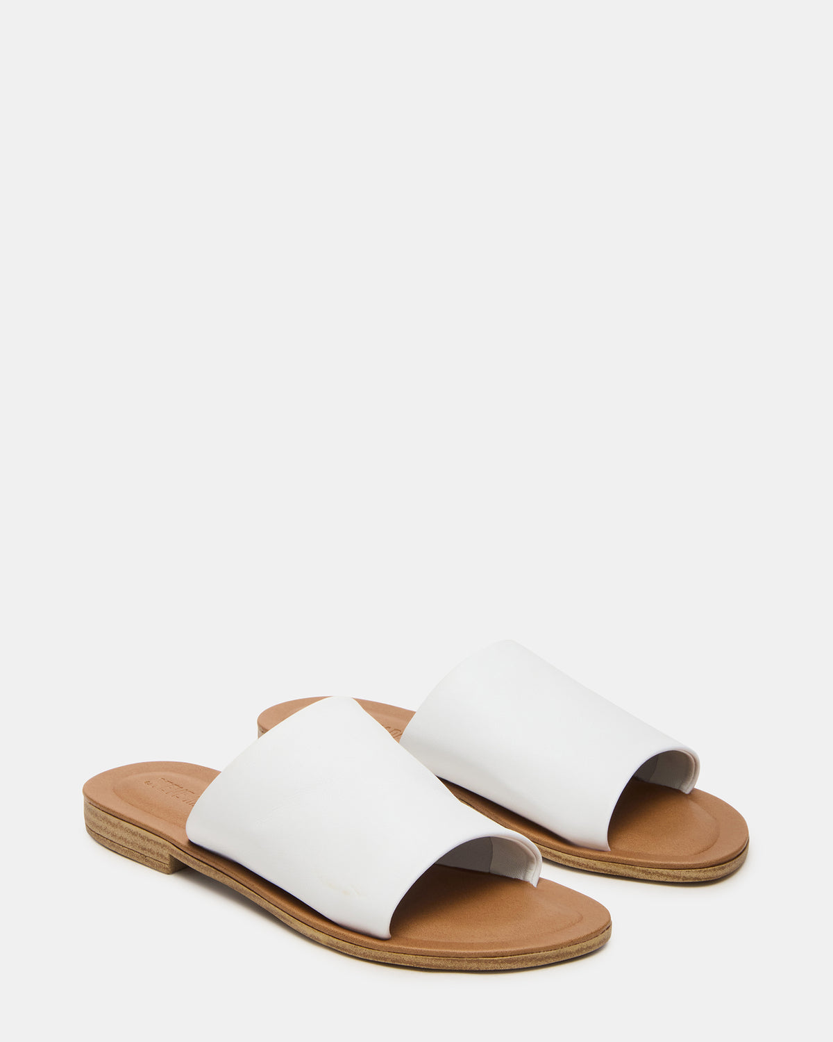 KIPP White Leather Slide Women's Sandal - Steve Madden