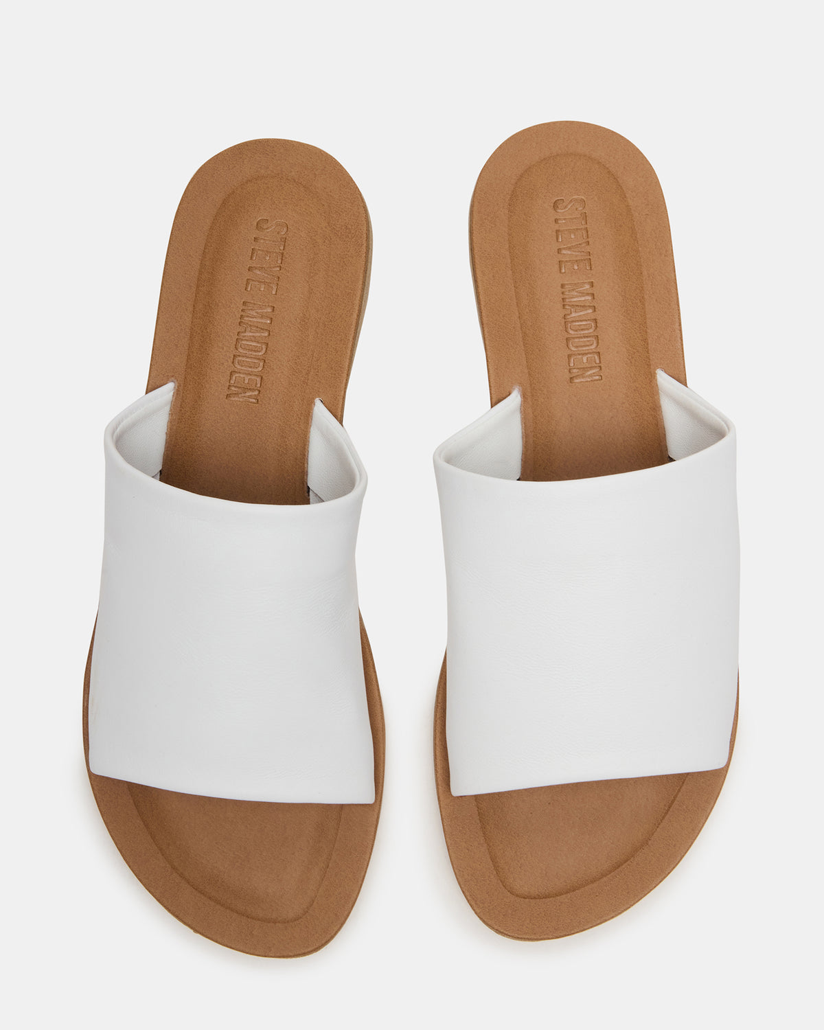 KIPP White Leather Slide Women's Sandal - Steve Madden