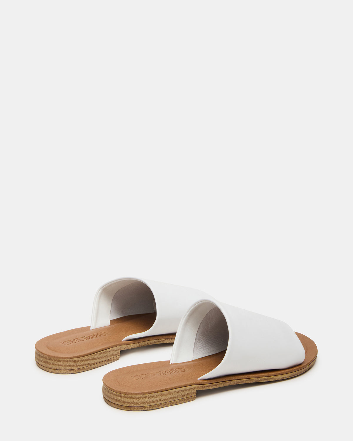 KIPP White Leather Slide Women's Sandal - Steve Madden