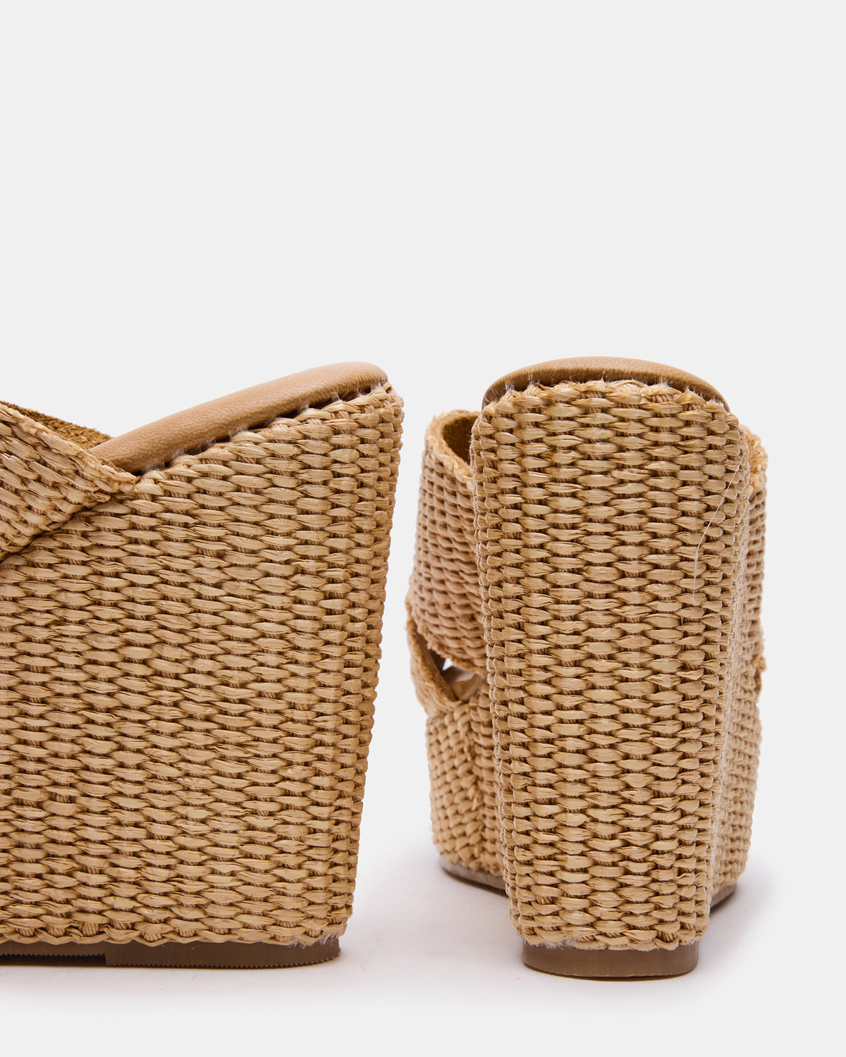 CERCEI Natural Raffia Platform Square-Toe Wedge Women's Sandal - Steve Madden