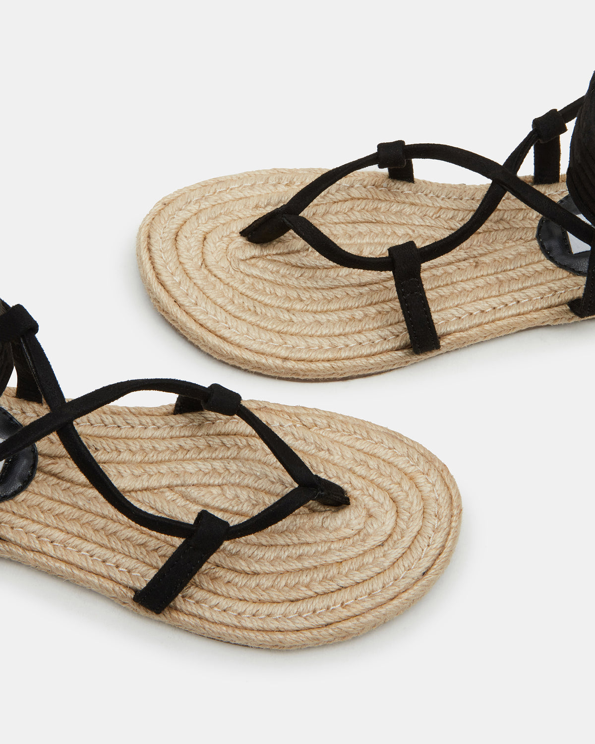 WADE Black Women's Strappy Lace-Up Espadrille Sandal - Steve Madden