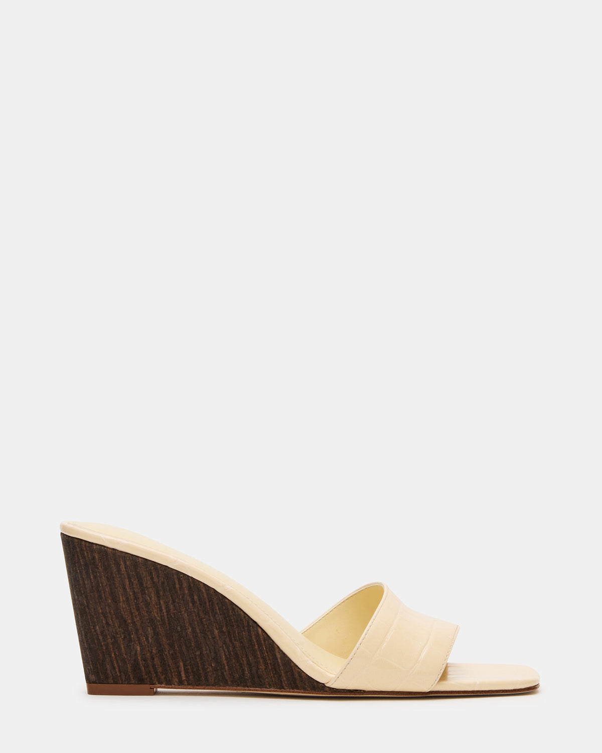 CURCIO Beige Crocodile Square-Toe Women's Wedge Sandal - Steve Madden