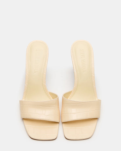 CURCIO Beige Crocodile Square-Toe Women's Wedge Sandal - Steve Madden