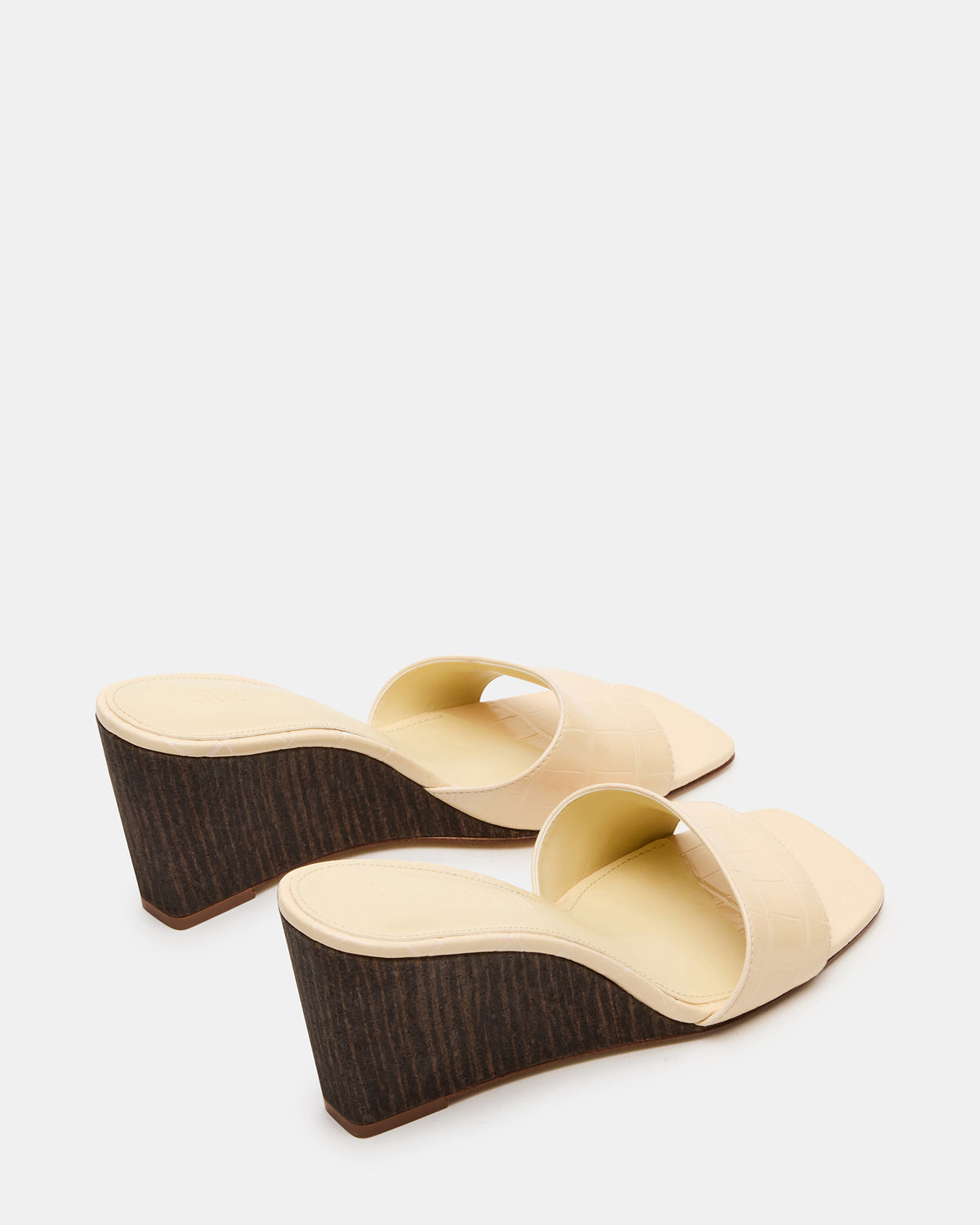 CURCIO Beige Crocodile Square-Toe Women's Wedge Sandal - Steve Madden