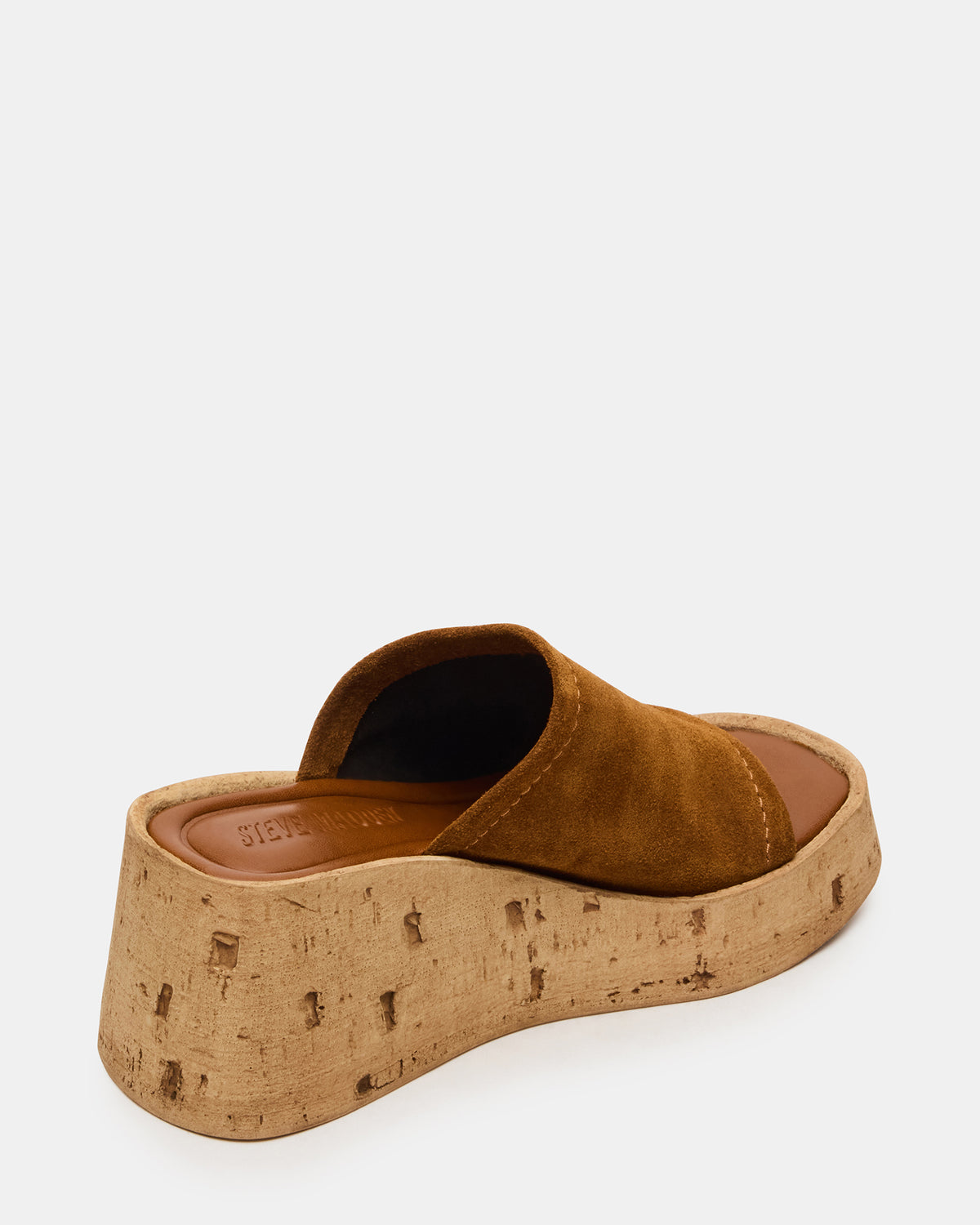 CELLAR Chestnut Suede Platform Wedge Square-Toe Women's Sandal - Steve Madden