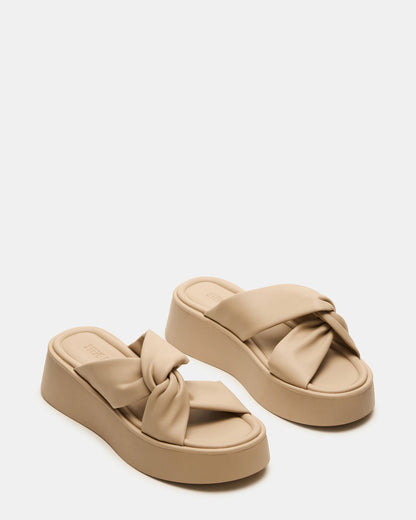 CYRIX Taupe Women's Platform Slide Sandal - Steve Madden