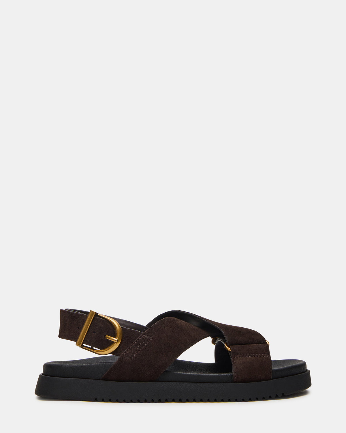 DONELLI Brown Suede Strappy Footbed Women's Sandal - Steve Madden