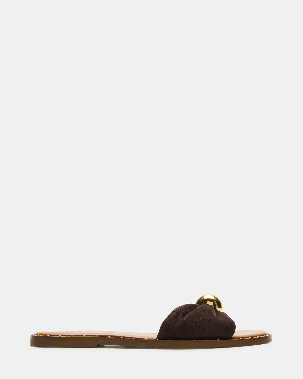 DIPSY Brown Suede Slide Rounded Toe Women's Sandal - Steve Madden