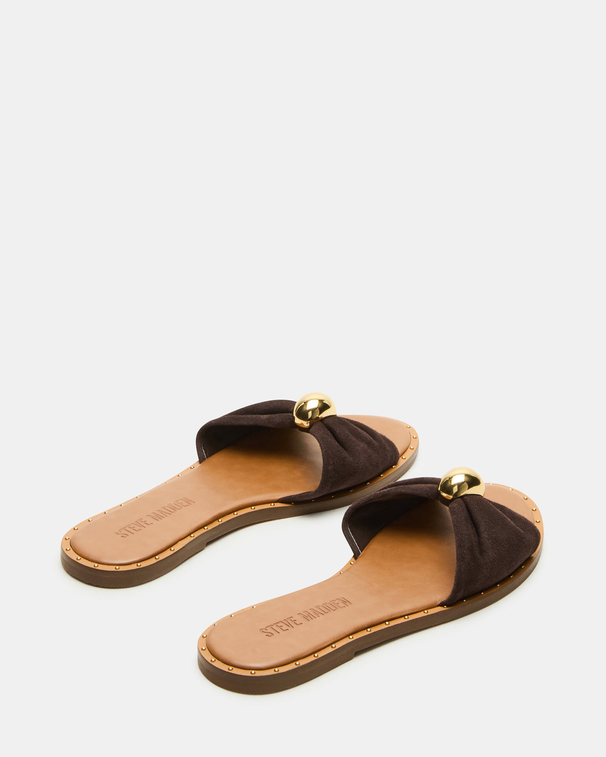 DIPSY Brown Suede Slide Rounded Toe Women's Sandal - Steve Madden