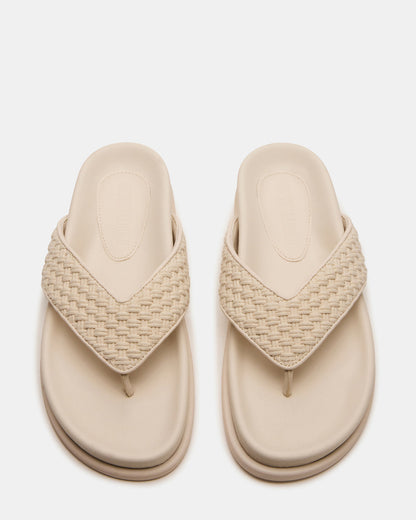 ZINNIA Bone Multi Women's Thong Footbed Sandal - Steve Madden