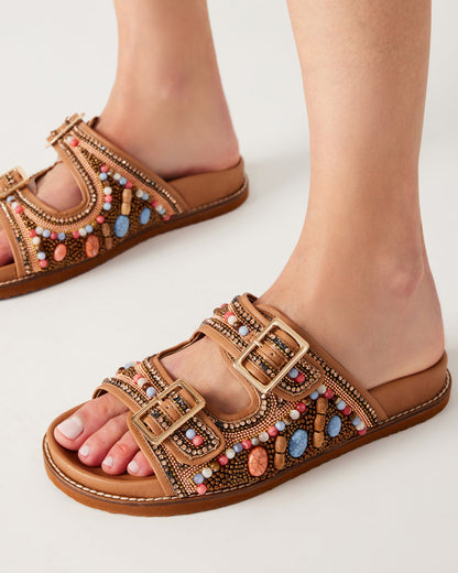 CABO Multi Beaded Footbed Slide | Women's Sandals - Steve Madden