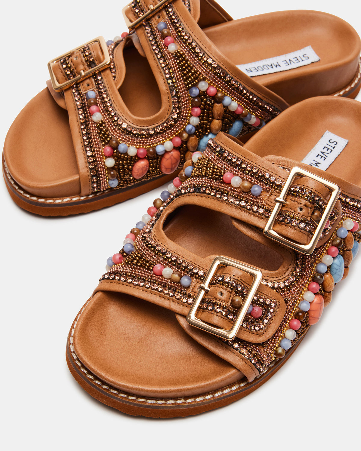 CABO Multi Beaded Footbed Slide | Women's Sandals - Steve Madden