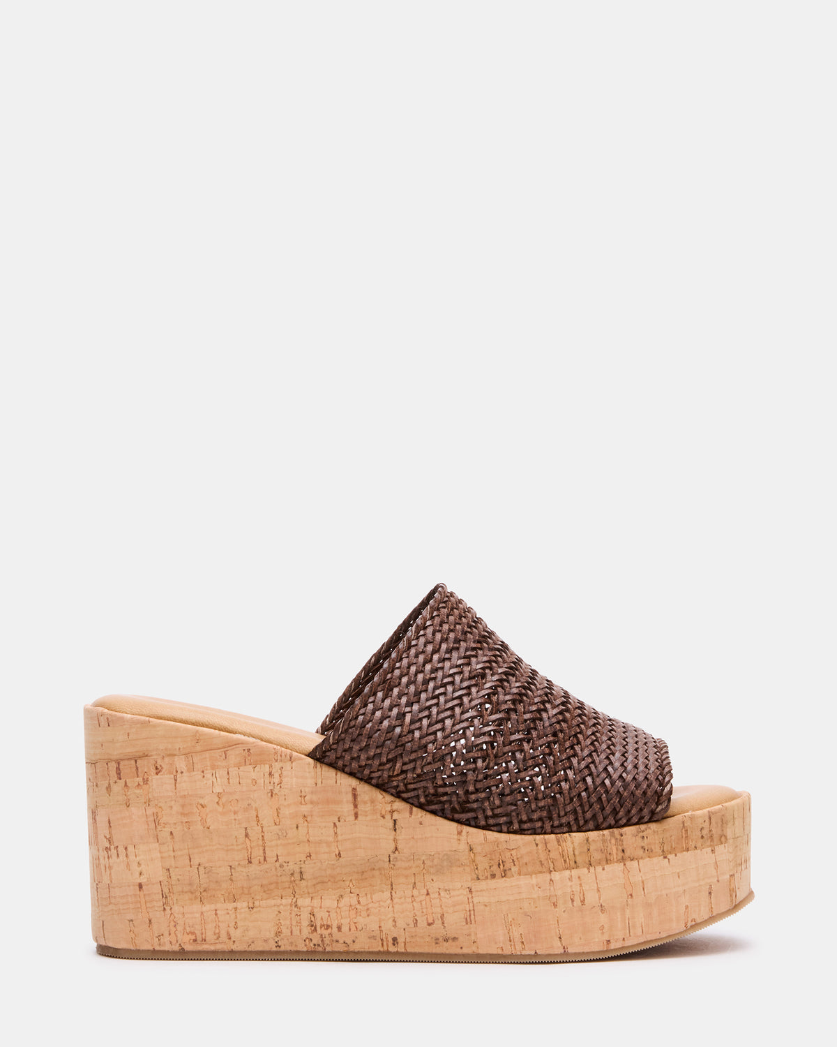 COASTAL Brown Raffia Platform Wedge Mule Women's Sandal - Steve Madden