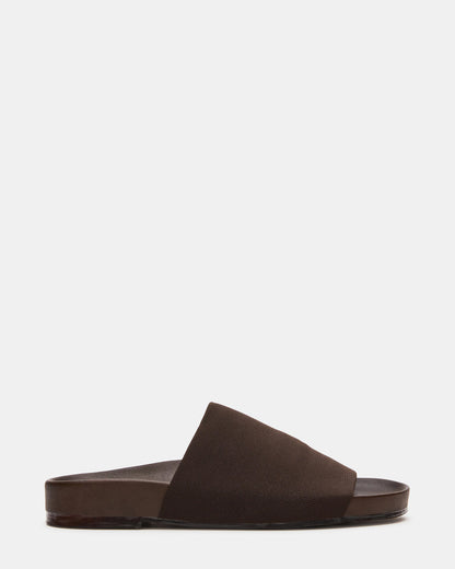 SANSA Brown Flatform Footbed Slide Women's Sandal - Steve Madden