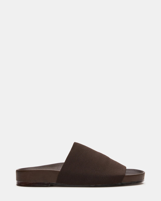 SANSA Brown Flatform Footbed Slide Women's Sandal - Steve Madden