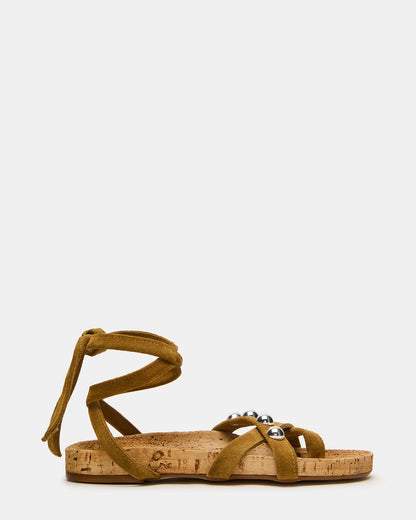 KELSO Olive Suede Flatform Strappy Studded Women's Sandal - Steve Madden