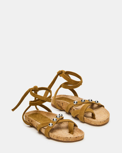 KELSO Olive Suede Flatform Strappy Studded Women's Sandal - Steve Madden