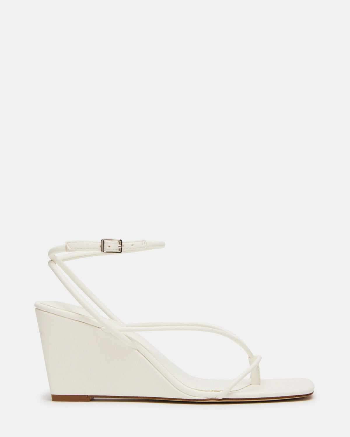 APPA White Square-Toe Strappy Wedge Women's Sandal - Steve Madden
